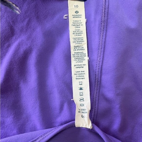 Lululemon Live Lightly Athletic Yoga Tank Power Purple / White - Picture 11 of 15